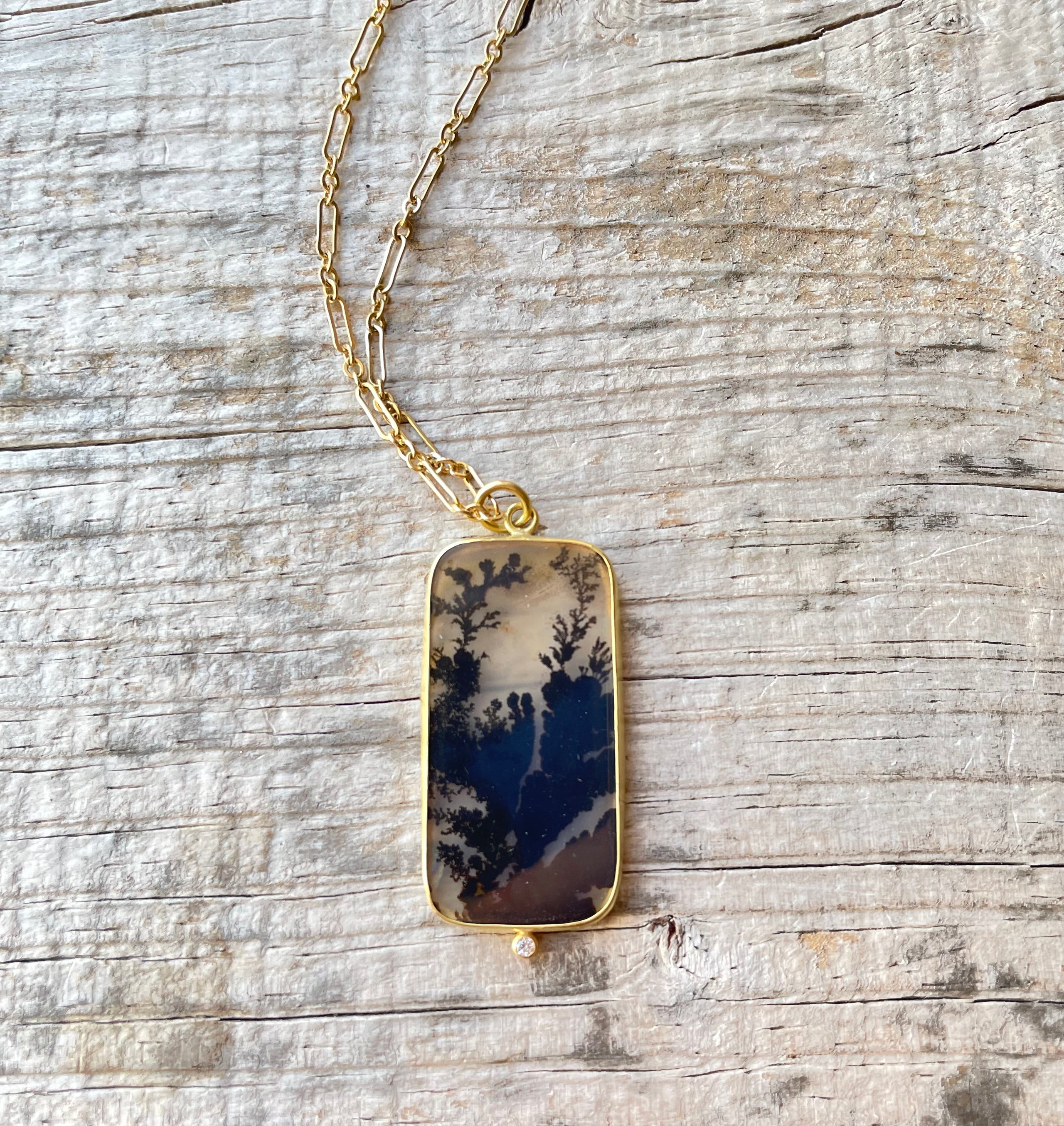 Dendritic agate pendant shop